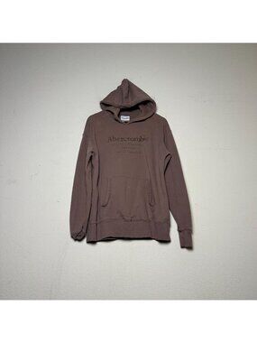 Abercrombie & Fitch Sweatshirt Women S Pullover Hoodie Brown Embroidered Fall